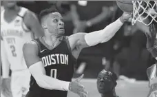  ?? AP ?? The Houston Rockets have traded Russell Westbrook, pictured in action in September, to the Washington Wizards.