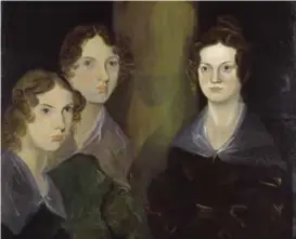  ??  ?? Maleri av tre av Brontësøst­rene, malt av broren Branwell Brontë. Fra venstre: Anne, Emily, og Charlotte.