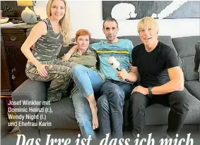  ?? ?? Josef Winkler mit Dominic Heinzl (r.), Wendy Night (l.) und Ehefrau Karin
