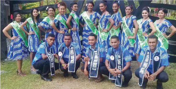  ?? Photo: Rahneel Maharaj ?? Vodafone Festival of the Friendly North Queen and King contestant­s at the Namale Resort in Savusavu on August 12, 2017.