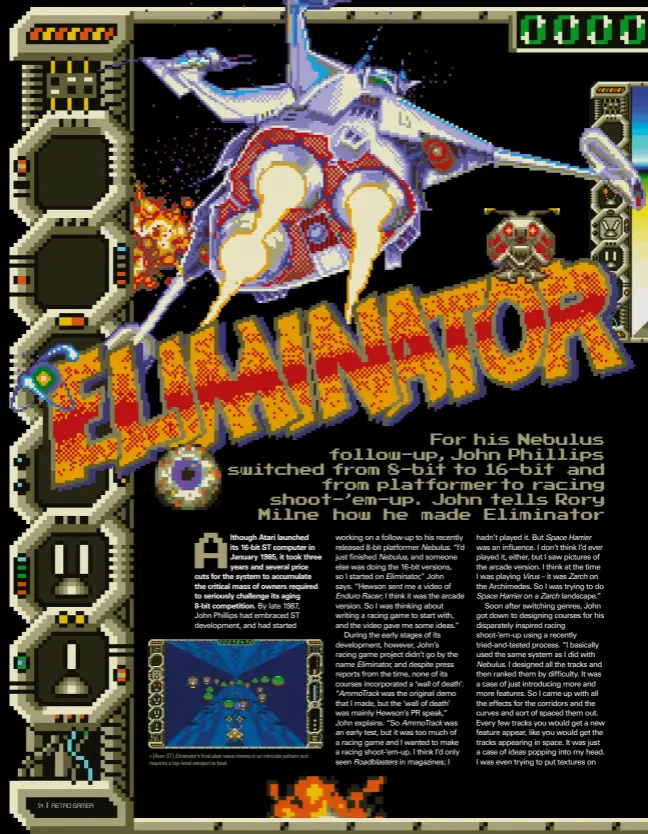 ??  ?? » [Atari ST] Eliminator’s final alien wave moves in an intricate pattern and requires a top-level weapon to beat.