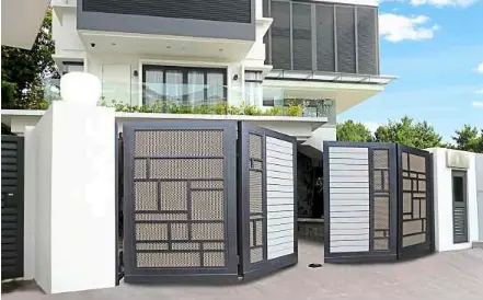  ??  ?? The UniGate by DeLUX is an award-winning trackless folding gate system that is patented and made in Malaysia.