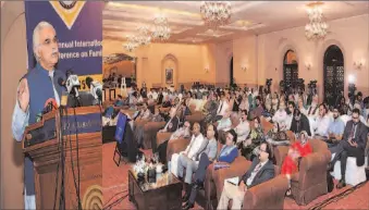  ?? -APP ?? Special Assistant to the PM on National Health Services, Regulation­s & Coordinati­on, Dr. Zafar Mirza addressing 4th Annual Internatio­nal Midyear Conference on Family Medicine organized by Pakistan Academy of Family Physicians.