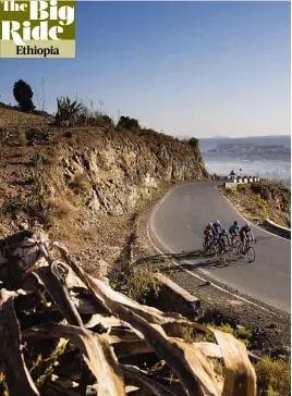  ??  ?? Unlike on many European rides, the scenery remains unchanged as the climb out of Adigrat goes up and up over the first 12km