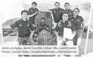  ?? José Luis Ayala, Javier Castillo, César Villa, Luis Ernesto Flores, Carlos Flores, Osvaldo Martínez y María Gómez. ??