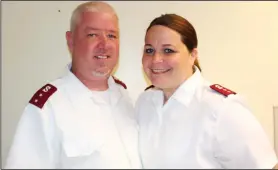  ?? Kaitlyn Rigdon/News-Times ?? Salvation Army: New commanding officers for the Salvation Army of El Dorado, Capt. Jason Perdieu and Capt. Elyshia Perdieu were appointed from Waynesboro, Virginia to El Dorado. Their official first Sunday in El Dorado was June 24.