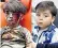 ??  ?? Omran after his home was bombed last year, and right, in a new picture published on social media