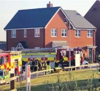  ??  ?? No-go zone: A policeman on guard at Queen Elizabeth Gardens in Salisbury. Right: Emergency crews at Mr Rowley’s house