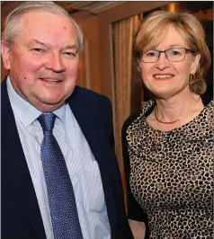  ??  ?? Brian Hanratty, Drogheda Chamber with MEP Mairead McGuinness at the M1 Corridor Launch held in Bellingham Castle. Below, Mairead with Dundalk Chamber President Pat McCormick.