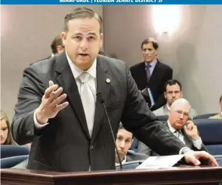  ?? File ?? Frank Artiles, who resigned his Florida Senate seat in 2017, allegedly said, ‘That is me, that was all me,’ while watching election results for the Senate District 37 race last month.