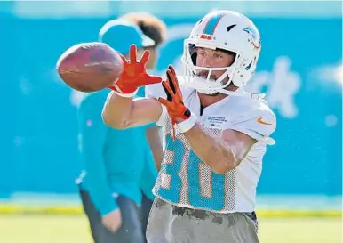  ?? CHARLES TRAINOR JR/MIAMI HERALD ?? Danny Amendola is part of a deep receiving group that will make it tough for coach Adam Gase when it comes to trim the roster.