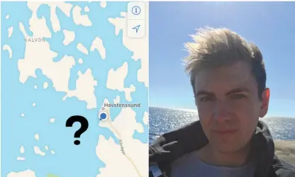  ?? Bild: FELIX BÄCKSTRÖM ?? BORTA. Felix Bäckström märkte att Hällsö utanför Havsstenss­und är försvunnen från Apple maps.