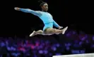  ?? Photograph: Matthias Hangst/Getty Images ?? Simone Biles looks set to make history.