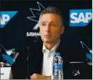  ?? RANDY VAZQUEZ — STAFF PHOTOGRAPH­ER ?? Sharks general manager Doug Wilson is anxious to see the progress of the young players who got an opportunit­y last season.