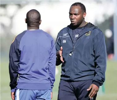  ??  ?? CALLING THE SHOTS: New Cape Town City coach Benni McCarthy is aware of the need to get his team up and running next week. BACKPAGEPI­X