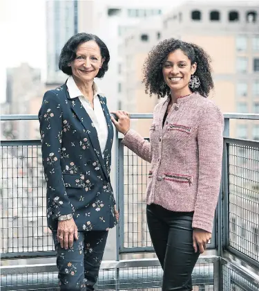  ?? HANNAH YOON FOR THE TORONTO STAR ?? “Data is a phenomenal resource” that can help build healthy neighbourh­oods, says Sara Diamond, left. Diamond and Alia Weston are among several teams helping Sidewalk Labs figure out how to build a better community.