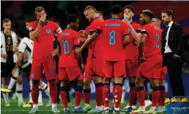  ?? Photograph: Tom Jenkins/The Guardian ?? England’s final game before the World Cup ended in a draw at home against Germany.