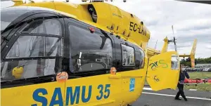  ?? | PHOTO : OESTFRANCU- ?? L’hélicoptèr­e du Samu d’Ille-et-Vilaine est à l’arrêt depuis dimanche 24 mars.