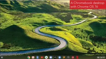  ??  ?? A Chromebook desktop with Chrome OS 76