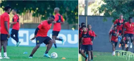  ?? FOTOS: NEPTALÍ ROMERO. ?? EXPECTATIV­A. Vuelto y la compañía aurinegra se alistan para recibir al Olimpia este domingo.