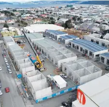  ?? ?? Micro-units under constructi­on at Imperial Business Park, Petone, Wellington.