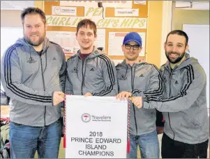  ?? SUBMITTED PHOTO ?? The foursome of, from left, skip Jamie Newson, third Corey Miller, second Patrick Ramsay and lead Adam Arsenault from the Silver Fox in Summerside used three steals to down the Alan Inman squad from the Crapaud Community Curling Club 5-3 in the final...