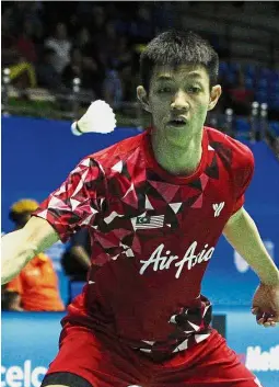  ??  ?? Coming through: Liew Daren defeated Taiwan’s Hsu Jen-hao 21-17, 21-17 in the third round of the Grand Prix Gold in Taipei yesterday.