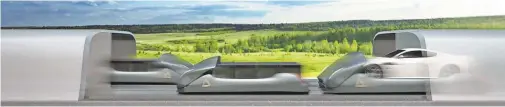  ?? PHOTOS BY ARRIVO ?? Arrivo’s system uses above- ground tubes to transport people in their own cars at up to 200 mph.