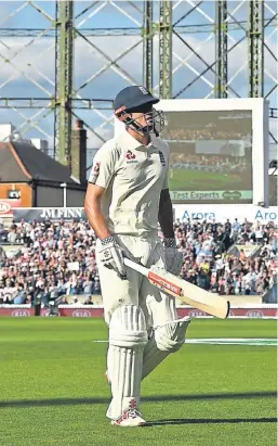  ?? Getty. ?? Alistair Cook walks off after being dismissed at the Oval.