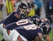  ?? PAUL SANCYA — ASSOCIATED PRESS ?? Bears quarterbac­k Mitchell Trubisky calls signals at the line of scrimmage against the Lions Dec. 16.