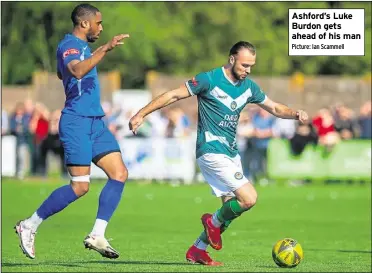  ?? Picture: Ian Scammell ?? Ashford’s Luke Burdon gets ahead of his man