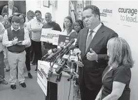  ?? PATRICK SEMANSKY/ASSOCIATED PRESS ?? Maryland Democratic gubernator­ial candidate Ben Jealous has been the target of tough television ads sponsored by the Republican Governors Associatio­n.