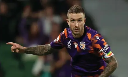  ?? ?? Adam Taggart’s good A-League Men form has earned the Perth Glory striker a Socceroos call-up for Australia’s World Cup qualifiers against Lebanon. Photograph: Paul Kane/Getty Images