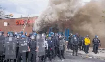  ??  ?? A protest for Freddie Gray in Baltimore on April 27, 2015. Gray died from spinal injuries after he was arrested and transporte­d in a police van. Daphne Alston is a co-founder of Mothers of Murdered Sons and Daughters United.