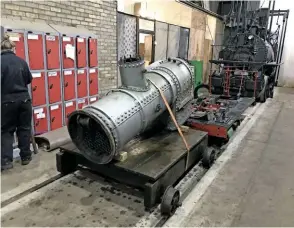  ?? PAUL JArmAn ?? the boiler and ‘bottom end’ of ex‑Dundee Gasworks kerr, stuart 0‑4‑0wt works no. 721 at Beamish on november 26.