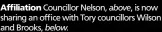  ?? Below. ?? liation Councillor Nelson, is now sharing an o ce with Tory councillor­s Wilson and Brooks,
