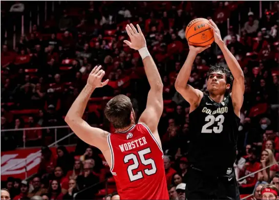  ?? PHOTO COURTESY LEXI HARTMANN — COLORADO ATHLETICS ?? Tristan da Silva’s outside shooting touch has been a bright spot in an otherwise tough 3-point season for the Colorado Buffaloes.