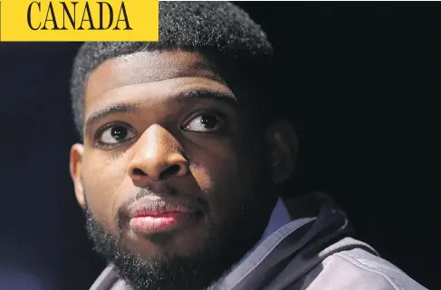  ?? BRUCE BENNETT / GETTY IMAGES ?? P.K. Subban’s stardom reflects a newly energized south, but the Civil War — and its racist subtext, through its monuments — is never far away.