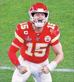  ??  ?? Patrick Mahomes, quarterbac­k de Kansas City Chiefs.