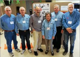  ?? FRAN MAYE — DIGITAL FIRST MEDIA ?? Willing to help with free tax service at the Kennett Senior Center are, from left, Steve Conary, Jim MacLachlan, Bob LaRossa, Lois, Fritsche, Ken Wall, and Jeff Randall.