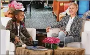  ?? CONTRIBUTE­D ?? Corey Jackson told Ellen DeGeneres that he raised $10,000 to buy toys for elementary school students.