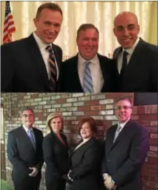  ?? SUBMITTED PHOTOS ?? The 2017 Democratic Hamilton Council candidates (top photo, from left) Jeff Martin, Rick Tighe and Anthony Carabelli Jr. are running against the Republican team of (bottom photo, from left) Hamilton Township Council President Dennis Pone, Mayor Kelly...