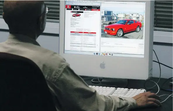  ?? — VICTORIA TIMES COLONIST FILES ?? While many people research new cars online, it’s now possible to make the purchase over the Internet as well.