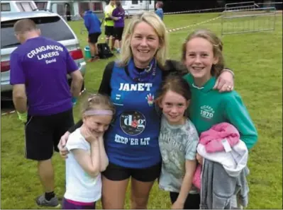  ??  ?? Janet Moroney pictured with her children following a run.