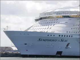  ?? WILFREDO LEE
AP FILE PHOTO/ ?? The Symphony of the Seas cruise ship is shown docked at PortMiami, in a May 20 file photo, in Miami.