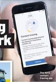  ??  ?? The NHS contact tracing app