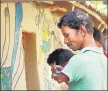  ??  ?? Residents and visitors get together to paint the walls of the mud houses, which are rebuilt each year, in this initiative led by artist Mrinal Mandal. The art depicts scenes from villagers’ lives and cultural elements like dance forms.