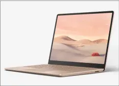  ??  ?? Microsoft’s Surface Laptop Go in the Sandstone option.