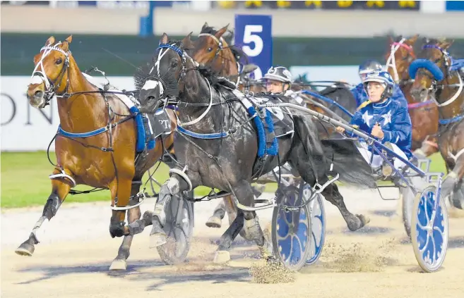  ?? Photo / Trish Dunell ?? Ultimate Sniper was the only favourite to win in last night's Inter Dominion heats at Alexandra Park, setting a national record for the 2200m mobile.