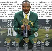  ?? — Twitter ?? South African Kagiso Rabada with his awards.